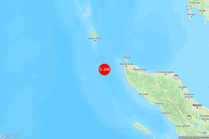 INFO BMKG: Gempa Guncang Banda Aceh di Laut 117 Km Barat Daya 5.4 Magnitudo 07 Mar 2025 pukul 19:42