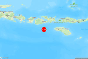 INFO BMKG: Gempa Guncang Sumbawa di Laut 131 Km Tenggara 5.3 Magnitudo 09 Mar 2025 pukul 11:31