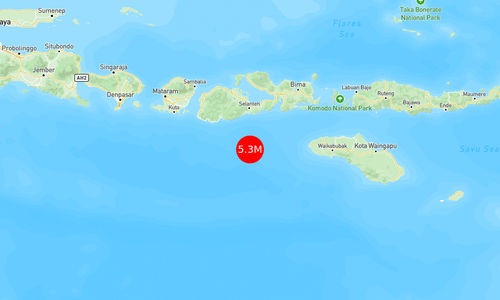 INFO BMKG: Gempa Guncang Sumbawa di Laut 131 Km Tenggara 5.3 Magnitudo 09 Mar 2025 pukul 11:31