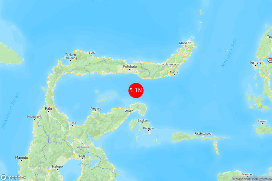 INFO BMKG: Gempa Guncang Bone Bolango di Laut 74 Km Barat Daya 5.1 Magnitudo 17 Mar 2025 pukul 10:19