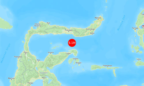 INFO BMKG: Gempa Guncang Bone Bolango di Laut 74 Km Barat Daya 5.1 Magnitudo 17 Mar 2025 pukul 10:19