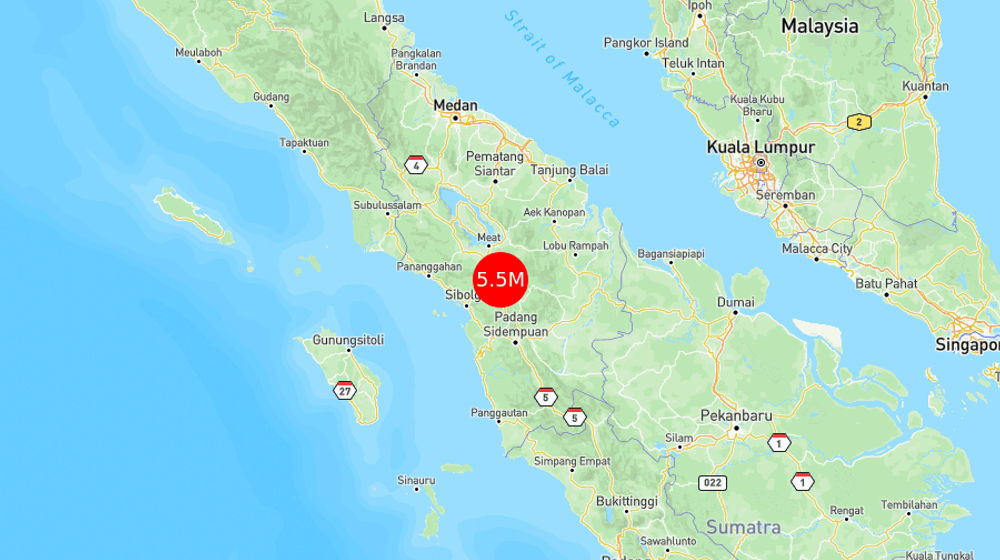 INFO BMKG: Gempa Guncang Tapanuli Utara di Darat 17 Km Tenggara 5.5 Magnitudo 18 Mar 2025 pukul 05:22