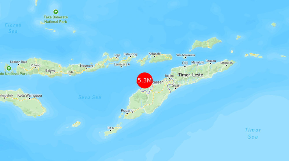INFO BMKG: Gempa Guncang Timor Tengah Utara di Laut 63 Km Barat Laut 5.3 Magnitudo 18 Mar 2025 pukul 00:42