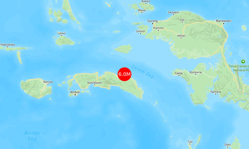 INFO BMKG: Gempa Guncang Seram Bagian Timur di Laut 46 Km Barat Laut 6.0 Magnitudo 18 Mar 2025 pukul 00:32