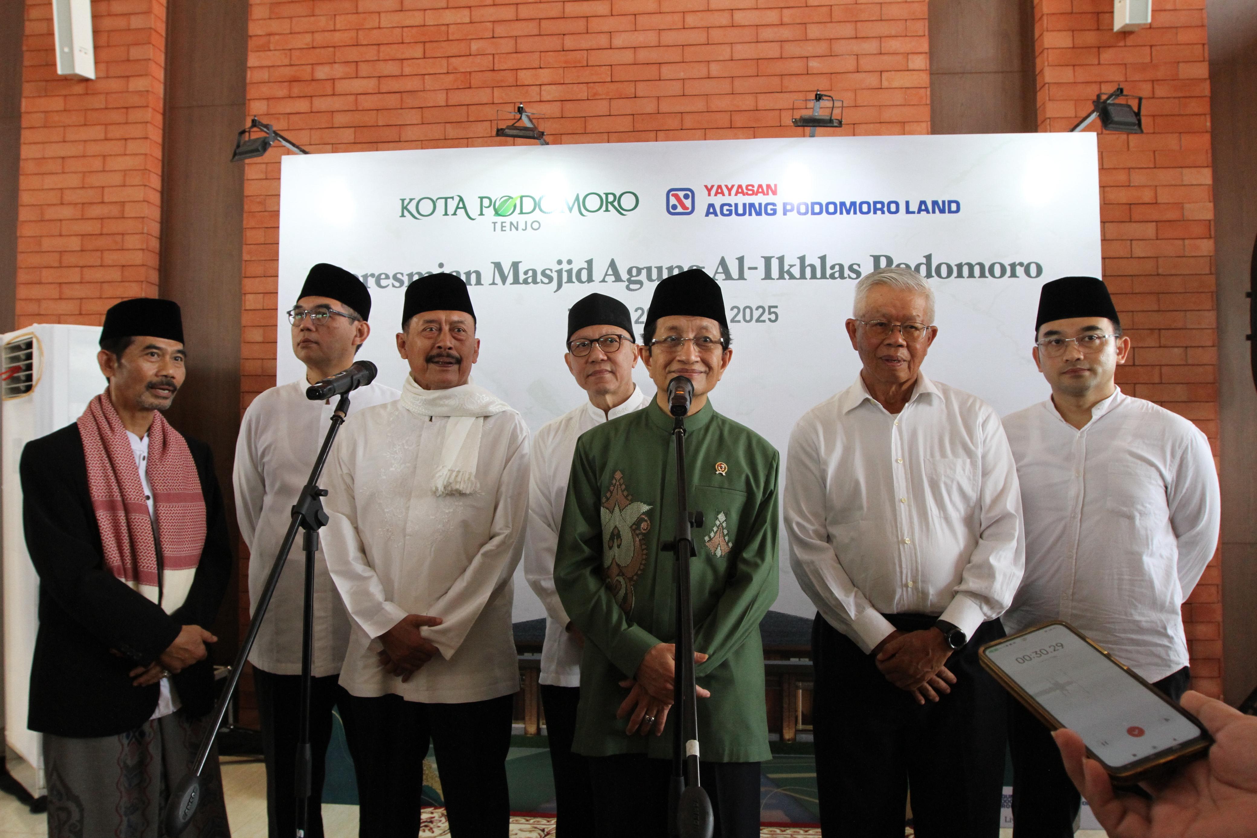 Menag Apresiasi Podomoro Tenjo Bangun Masjid Sebagai Simbol Keberagaman 