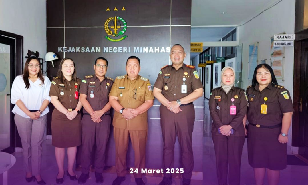 Bupati Robby Dondokambey melakukan kunjungan ke kantor Kejaksaan Negeri Minahasa. (Foto:Istimewa)