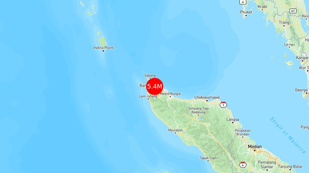 INFO BMKG: Gempa Guncang Banda Aceh di Darat 18 Km Timur Laut 5.4 Magnitudo 30 Mar 2025 pukul 09:58