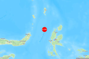 INFO BMKG: Gempa Guncang Pulau Doi di Laut 118 Km Barat Daya 6.0 Magnitudo 03 Apr 2025 pukul 04:03