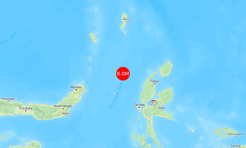 INFO BMKG: Gempa Guncang Pulau Doi di Laut 118 Km Barat Daya 6.0 Magnitudo 03 Apr 2025 pukul 04:03