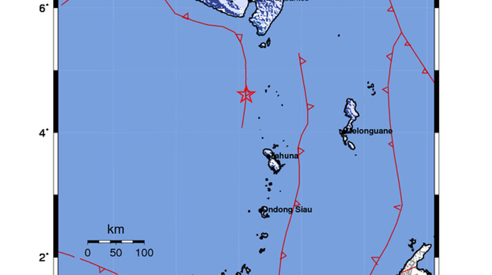 INFO BMKG: Gempa Guncang Tahuna, Kep. Sangihe di Laut 118 Km Barat Laut 5.0 Magnitudo 09 Apr 2025 pukul 02:25