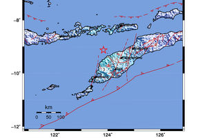 INFO BMKG: Gempa Guncang Lembata di Laut 83 Km Tenggara 5.2 Magnitudo 14 Apr 2025 pukul 02:35