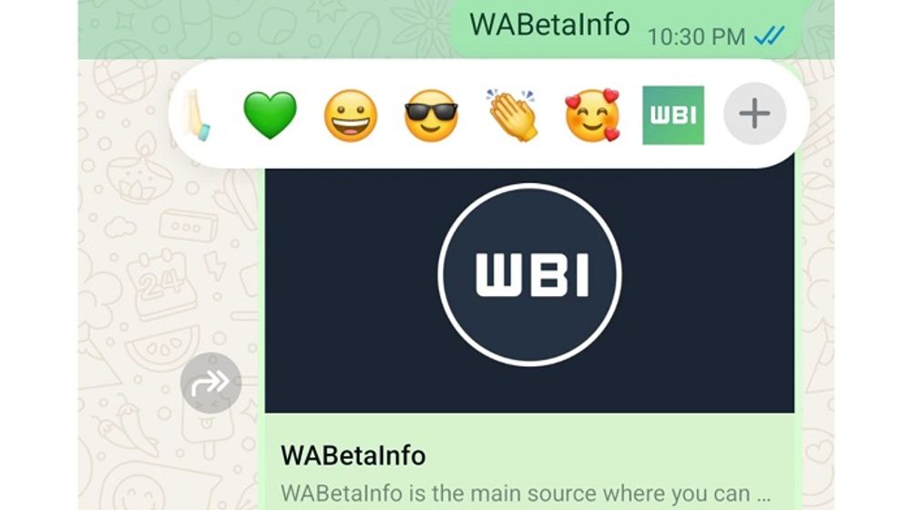 Fitur react WhatsApp.