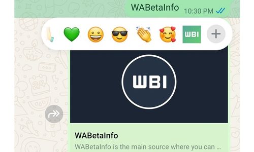 Fitur react WhatsApp.