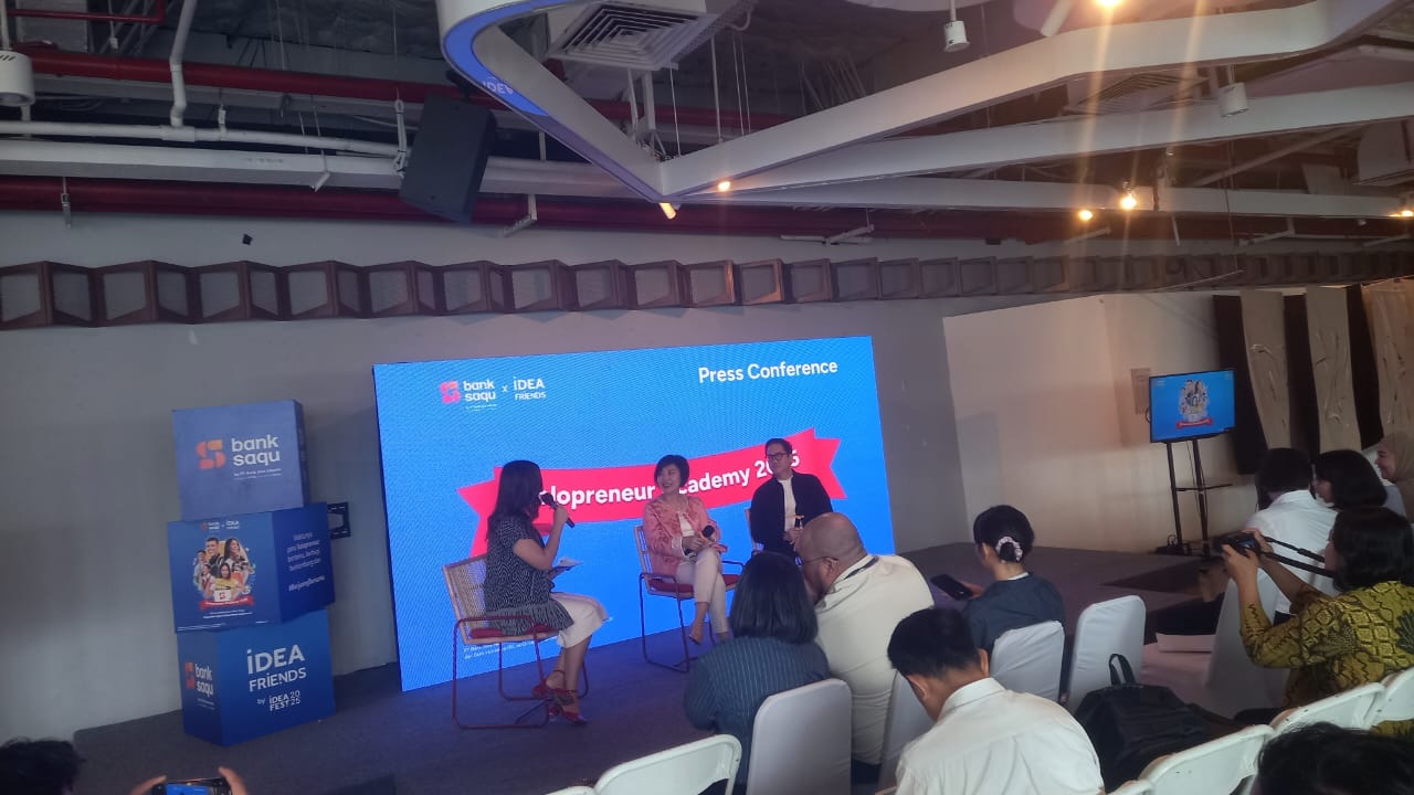 Konferensi pers Solopreneur Academy 2025 oleh Bank Saqu (PT Bank Jasa Jakarta) di Jakarta, Selasa, 29 April 2025.