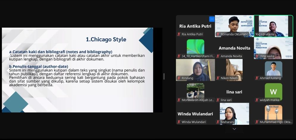 Dorong Kreativitas Menulis Karya Ilmiah, Mahasiswa Jurnalistik Webinar Memahami Gaya Pengutipan