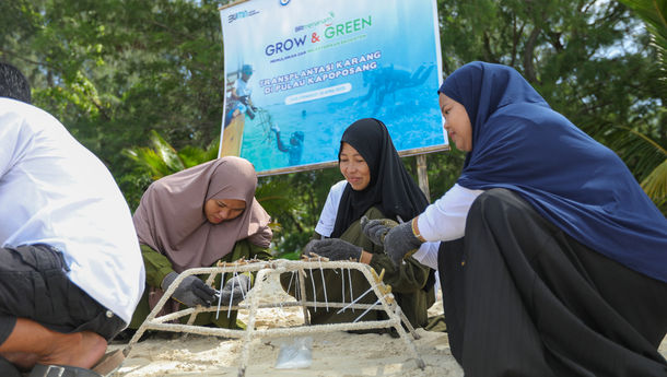 Aksi Hijau BRI Menanam - Grow and Green, Transplantasi Ribuan Karang Laut Pulau Kapoposang