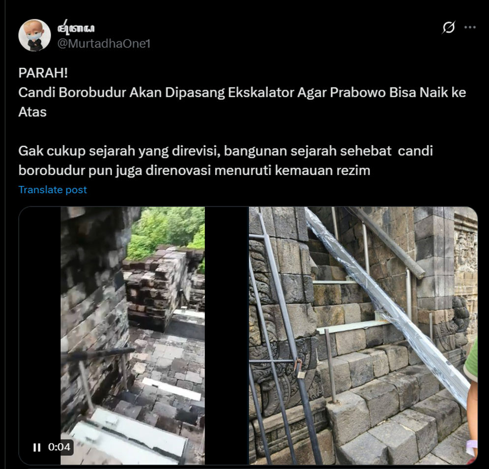 Hoaks: Candi Borobudur akan Dipasang Eskalator, Cek Faktanya Yuk!