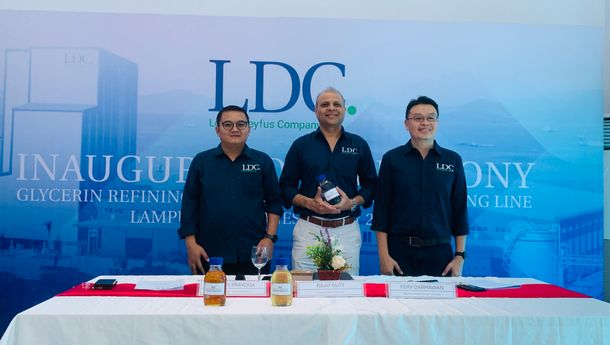 LDC Resmikan Pabrik Baru Pemurnian Gliserin dan Lini Pengemasan Minyak Nabati di Lampung