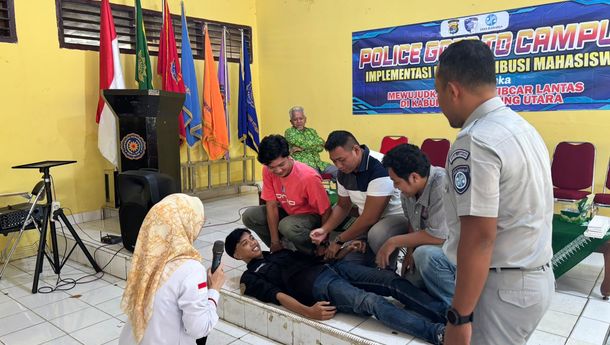 Jasa Raharja Bersama Mitra Sosialisasi Keselamatan Berlalu Lintas di Universitas Muhammadiyah Kotabumi
