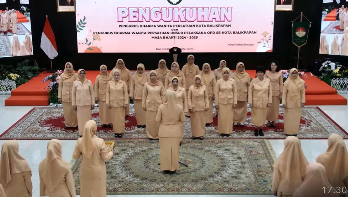 Pengurus DWP Kota Balikpapan Dilantik, Pemkot Minta Jadi Mitra Pemerintah di Auditorium Balaikota Balikpapan pada Rabu 4 Juni 2025