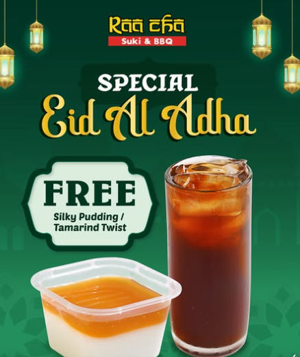 Promo makanan spesial Iduladha dan liburan, Raa Cha Suki.