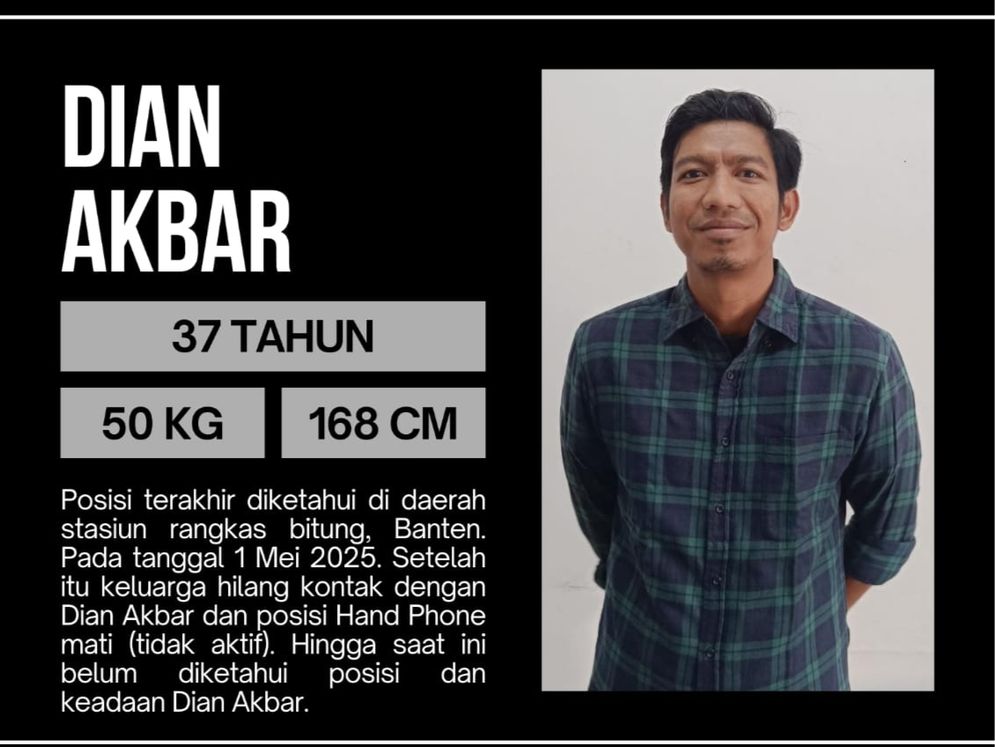 Pria Ini Hilang Misterius di Rangkas Bitung, Keluarga Minta Bantuan Warga Lampung