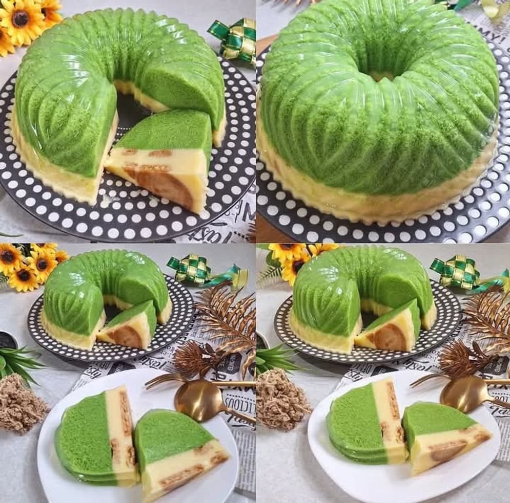 Puding Lumut Pandan Jagung 