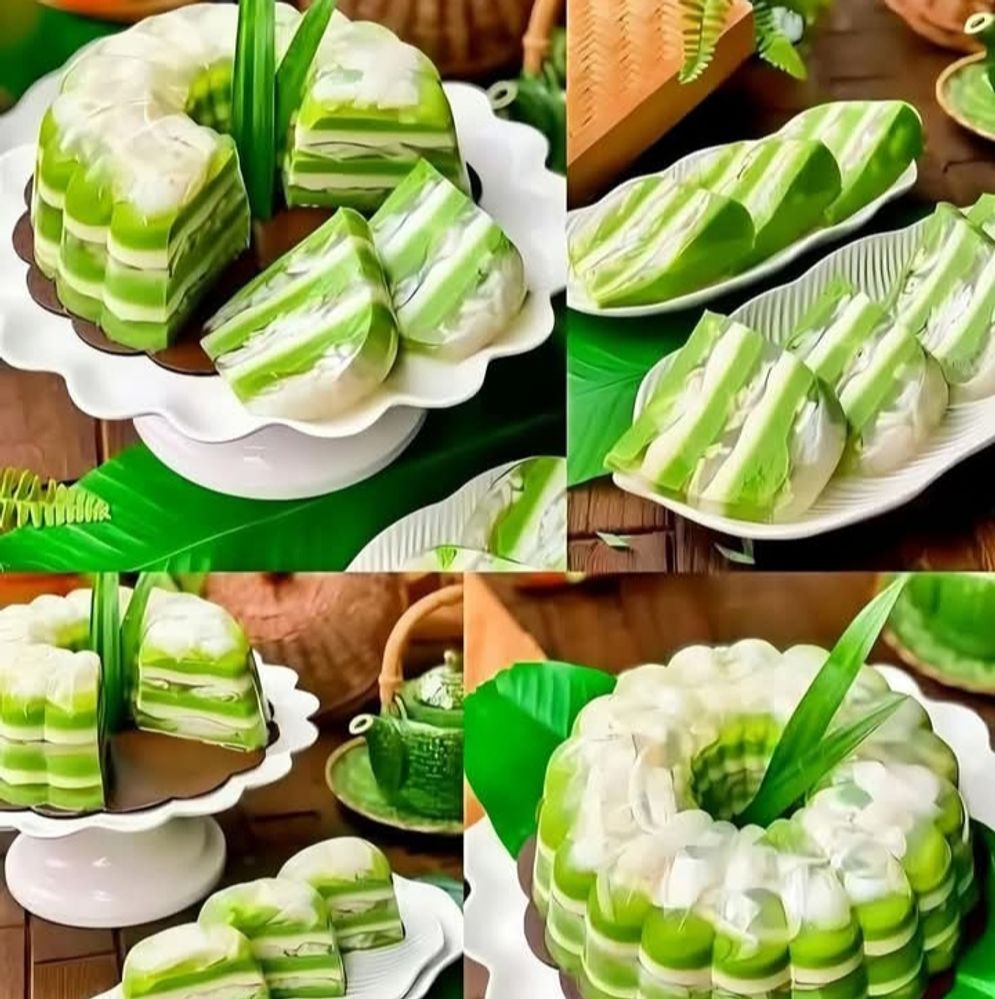 Pandan Coconut Puding 