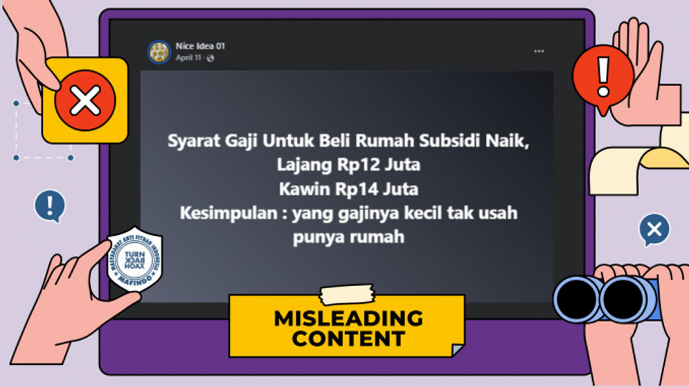 Hoaks: Syarat Beli Rumah Subsidi, Punya Gaji Rp14 Juta