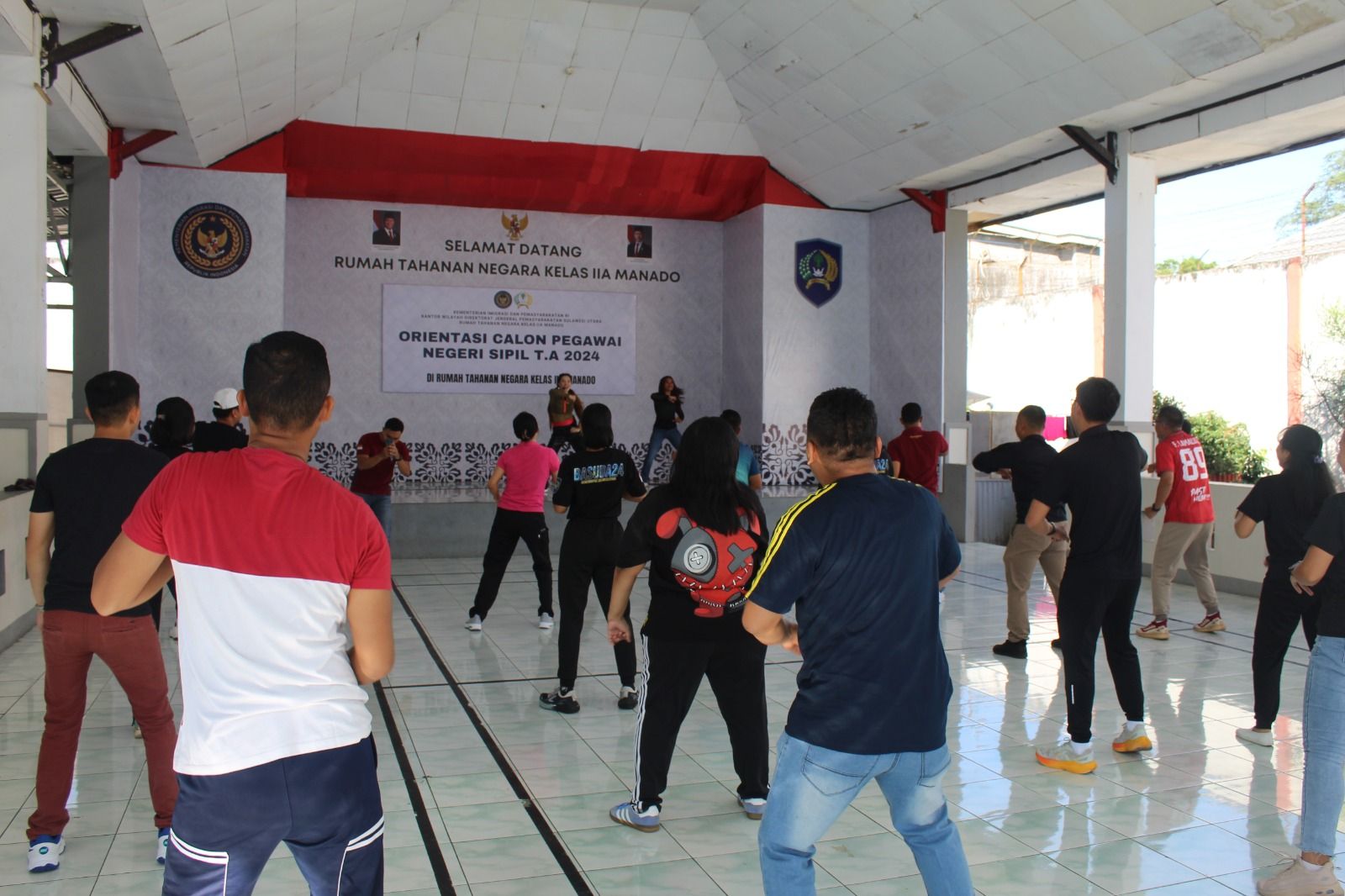 Kegiatan olahraga pagi Rutan Manado. (Foto:Istimewa)