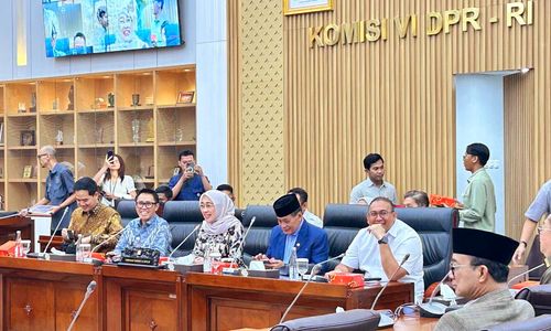   Direktur Utama Telkom Dian Siswarini saat RDP dengan Komisi 6 DPR-RI