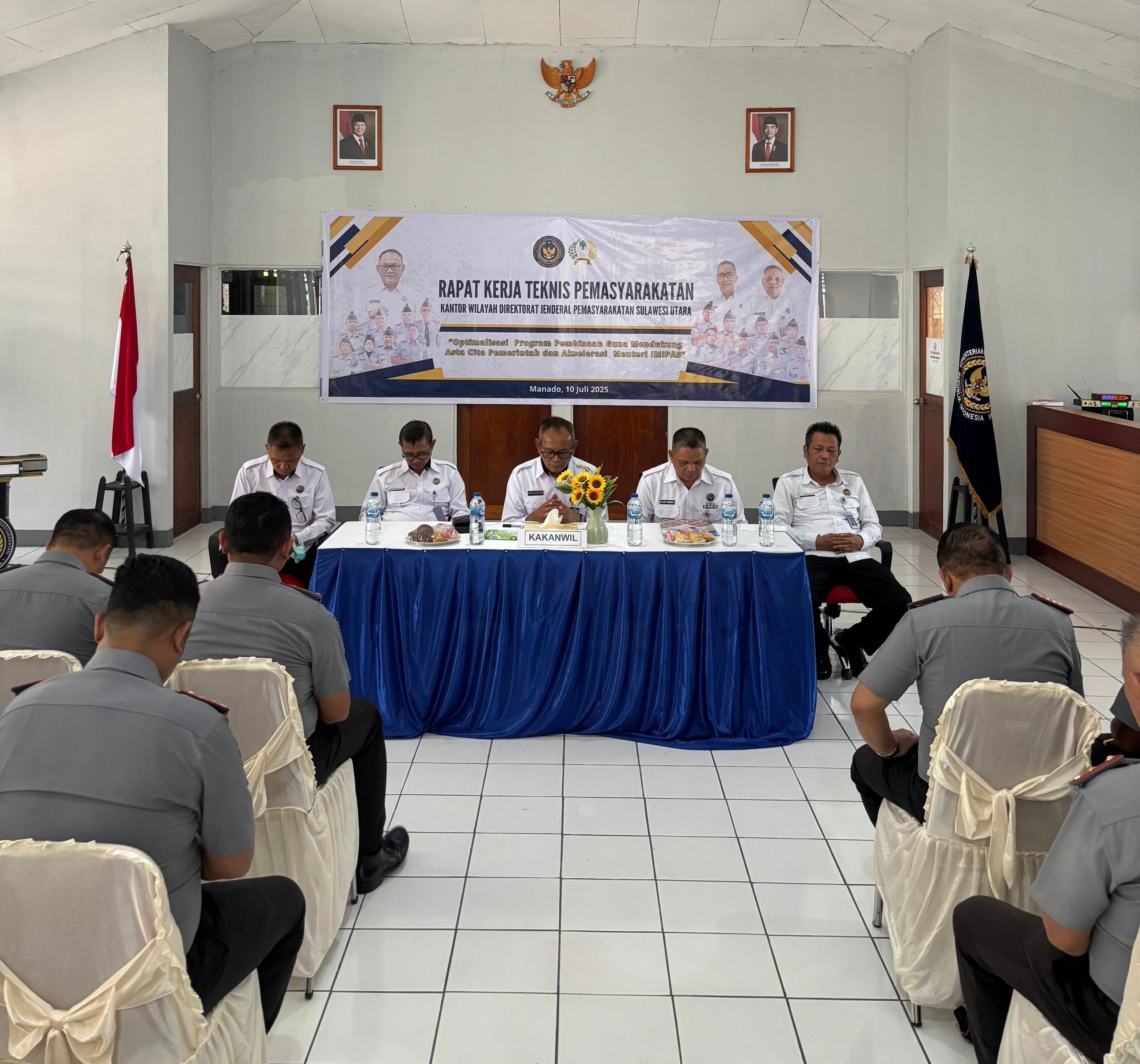 Rapat kerja teknis yang digelar di Kantor Wilayah Direktorat Jenderal Pemasyarakatan (Ditjen PAS) Sulawesi Utara. (Foto:Istimewa)