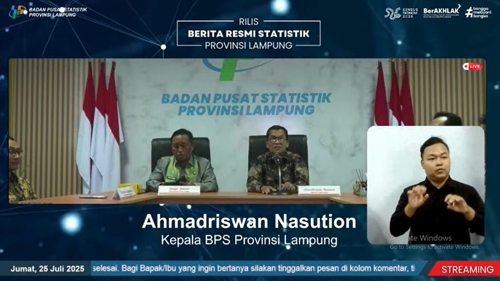 Konferensi pers BPS Lampung secara virtual