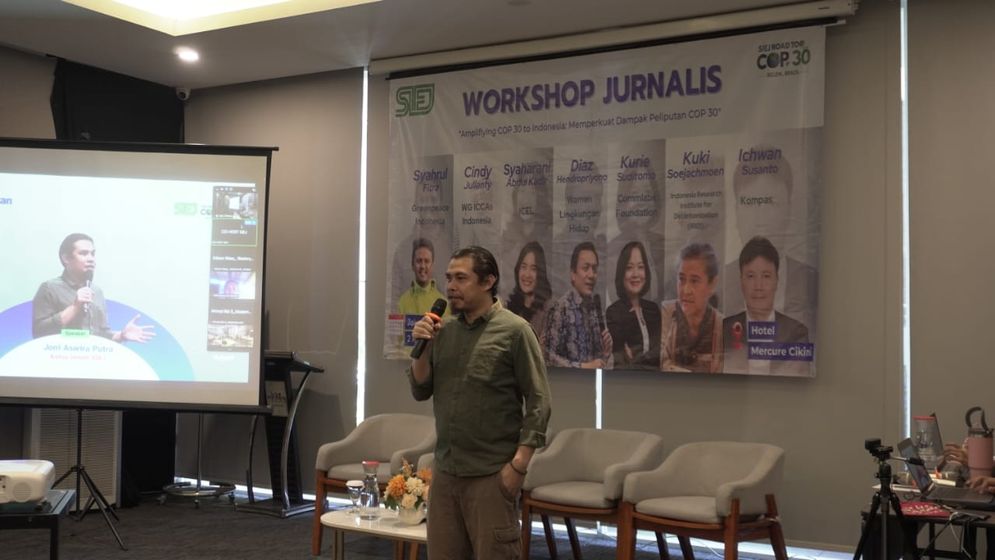 Ketua Society of Indonesian Environmental Journalists (SIEJ), Joni Aswira Putra,