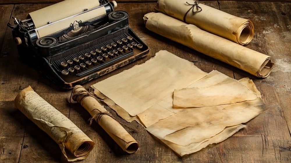 Ilustrasi mesin ketik.