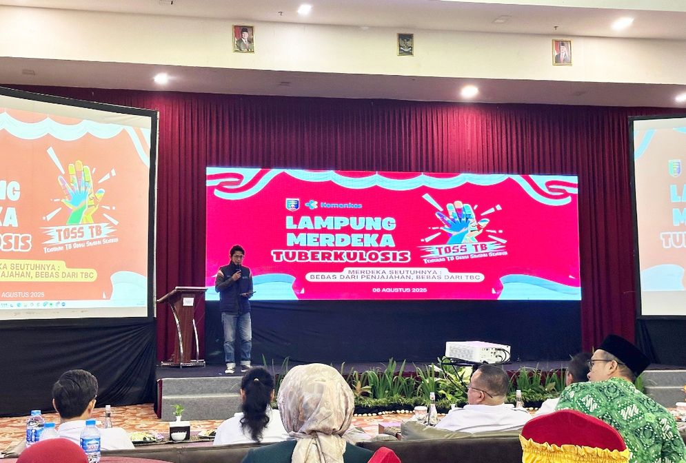 Ketua Sobat Sehat Ardiansyah saat menyampaikan aspirasi pasien dan penyintas pada acara RAD Penanggulangan TBC