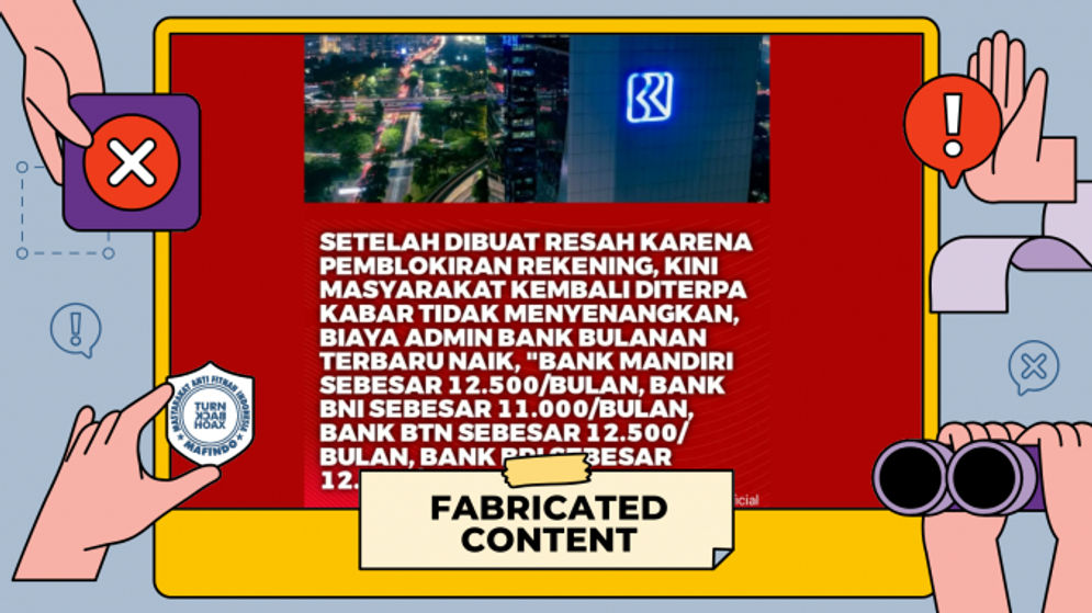 Hoaks: Ada Kenaikan Biaya Admin Bank Usai Polemik Blokir Rekening