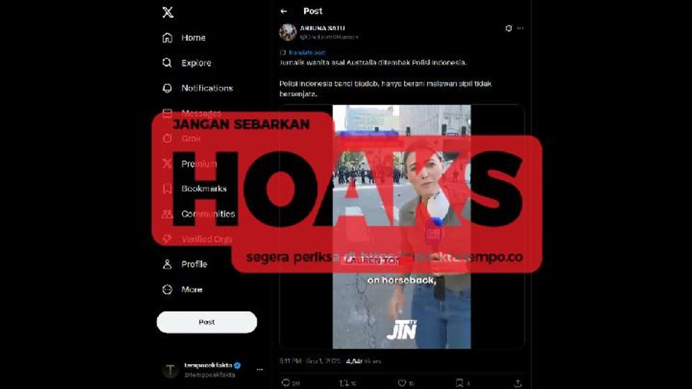 Hoaks: Jurnalis Australia Ditembak saat Meliput Demonstrasi di Indonesia