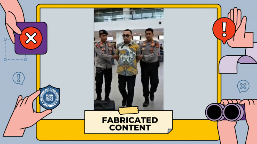 Hoaks: Ahmad Sahroni Ditangkap saat Pulang dari Singapura