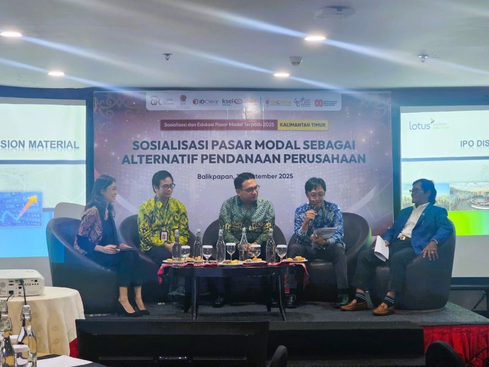 Kegiatan sosialisasi paar modal sebagai alternatif pendanaan bagi perusahaan di Balikpapan, Kamis 11 September 2025.