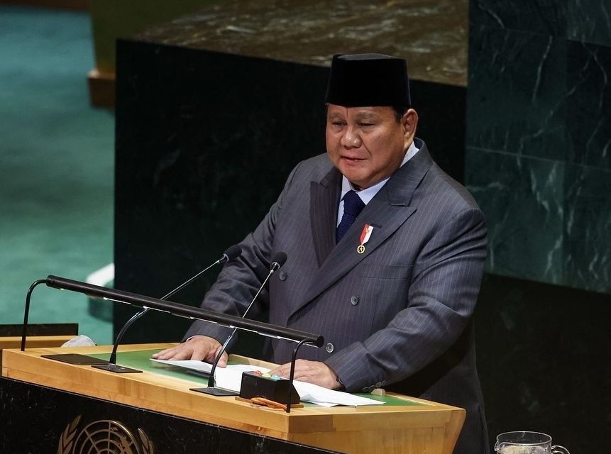 Presiden Prabowo di sidang Umum PBB, Senin, 22 September 2025. (Komdigi)
