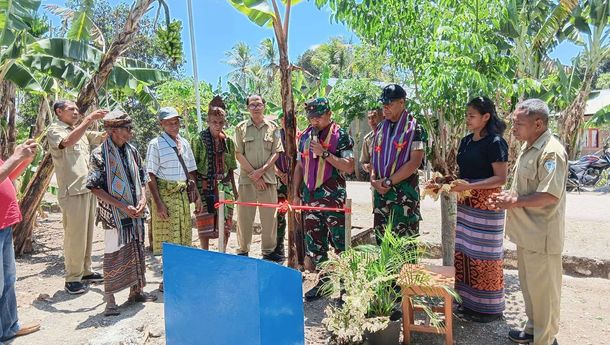 Kodim 1618/TTU Persembahkan Sumur Bor untuk Warga Letmafo Jelang HUT ke-80 TNI