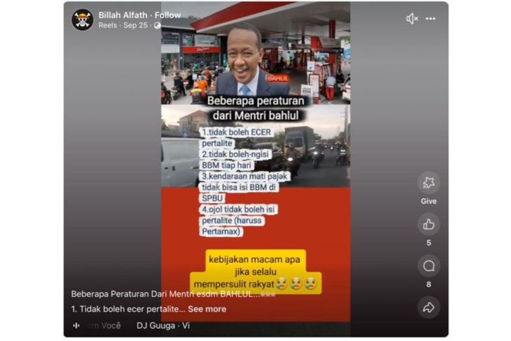 Hoaks: Ojol Dilarang Mengisi BBM Pertalite, Cek Faktanya Yuk!