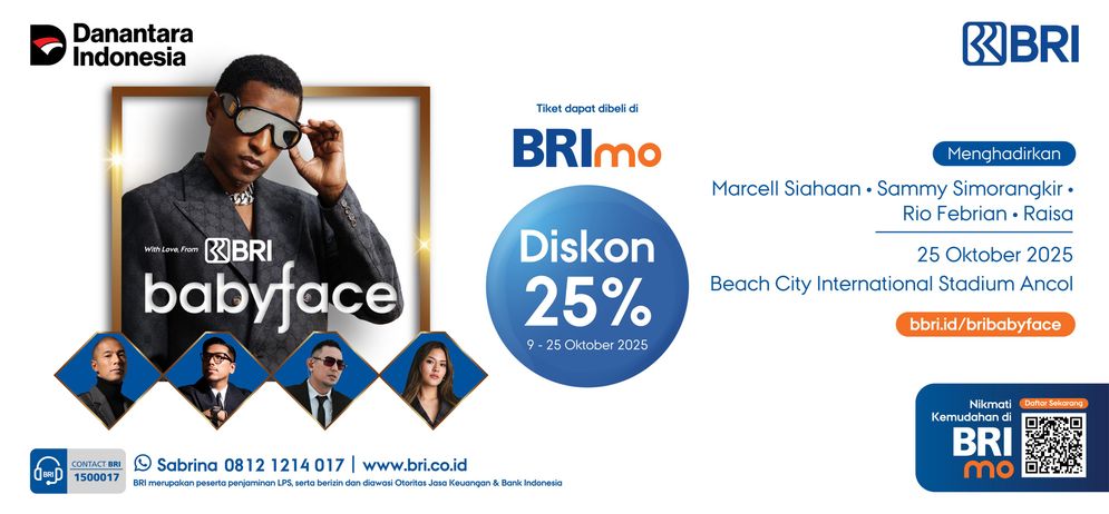 BRI Hadirkan Konser Babyface, Tawarkan Diskon 25% untuk Pengguna BRImo
