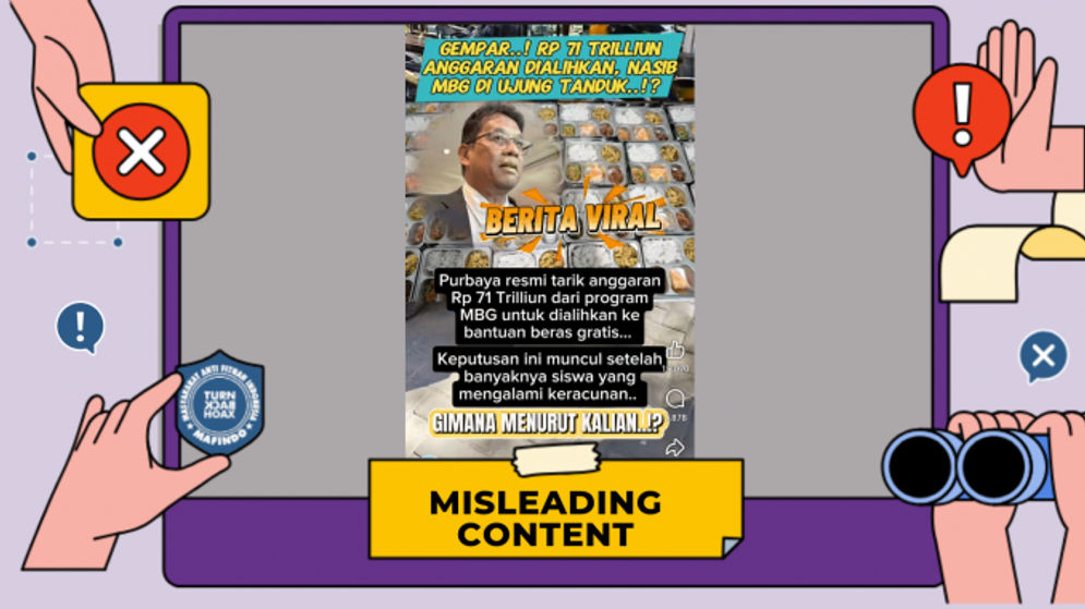 Hoaks: Purbaya Resmi Tarik Anggaran Rp71 Triliun dari Program MBG untuk Dialihkan ke Beras Gratis, Cek Faktanya Yuk!