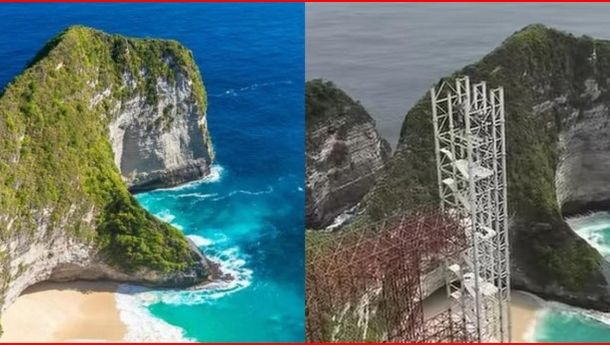 Elevator Kaca di Bali Ubah Akses ke Pantai Kelingking