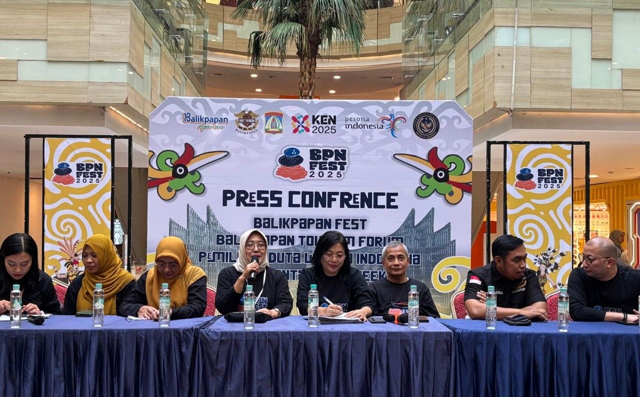 Konferensi Pers Pemkot Balikpapan dalam agenda Balikpapan Fest di Balikpapan Plaza pada Senin 3 November 2025