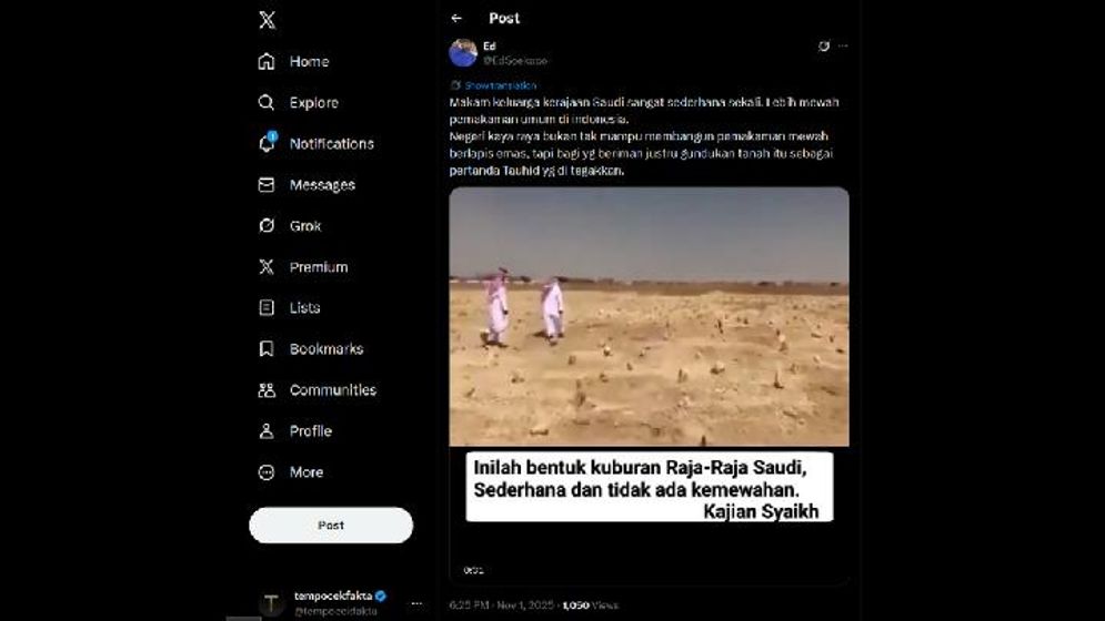 Benar: Video Makam Keluarga Kerajaan Arab Saudi, Simak Penelusurannya