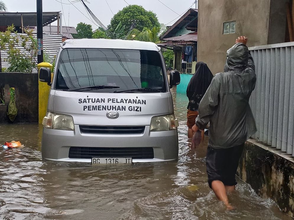 Salah lokasi banjir di belakang Kampus UIN Palembang