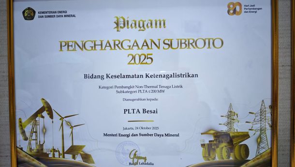 PLTA Way Besai Raih Penghargaan Subroto Award 2025 Bidang Keselamatan Ketenagalistrikan
